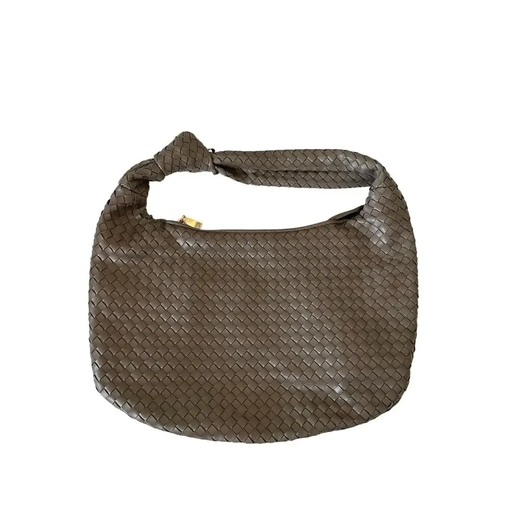 Melie Bianco Woven Hobo Bag in Gray